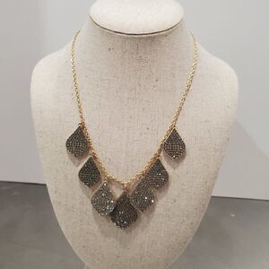 Inc. Smoke Rhinestone Teardrop Gold Necklace 16"